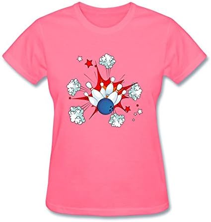 MRFDA Bowling Ball Strike With Falling Pins T Shirt For Women