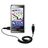 Coiled Power Hot Sync and Charge USB Data Cable w/ Tip Exchange for the Samsung Omnia - Gomadic Brand