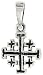 Sterling Silver Oxidized Jerusalem Cross Pendant, 9/16 (15mm) tall