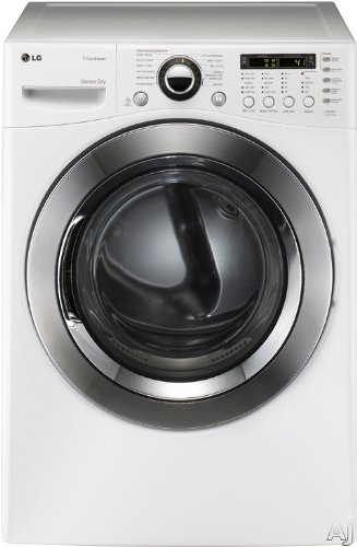 LG DLEX3360W 27 Front-Load Electric Dryer with 74 cu ft Capacity 12 Drying Cycles SteamSanitary Cycles 9 Options Sensor Dry and Dual LED Display: White