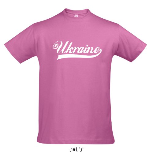 T-Shirt Ukraine Oldschool LÄNDERSHIRT EM / WM FAN Trikot S-XXL , Orchid pink – weiß , S
