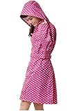 Zicac Women's Polka Dots Raincoat Lightweight Belted Rain Jacket