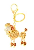 Hot Sale Nicole Lee Golden Key Chain or Key Ring Rhinestone Poodle