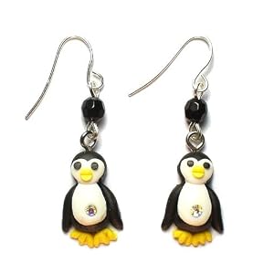 Penguin Fimo Fashion Dangle Earrings for Children