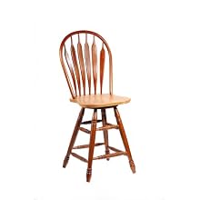 International Concepts S58-2062 24-Inch Steam Bent Swivel Windsor Barstool, Cinnamon/Espresso