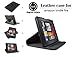 Amazon Kindle Fire Tablet Polyurethane Leather Case Cover Rotating 360 Multi-View Folio Stand (Black)