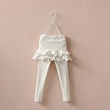 WIN 無地スカッツ チュチュスカート付きレギンス スカッツ「子供服 女の子/キッズ/子ども/子供/レギンス付きスカート/チュールスカート/ (130CM, ホワイト)