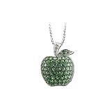 14K White Gold 0.04 ct. Diamond with 2 1/5 ct. Tsavorite Green Apple Necklace