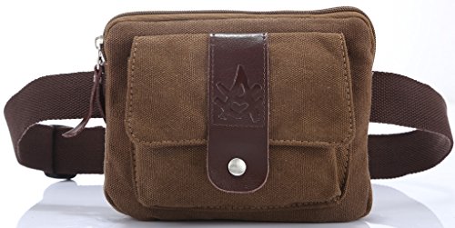 Genda 2Archer Vintage Small Canvas Fanny Pack Travel Waist Bag Hip Purse Belt Bag Bum Bag