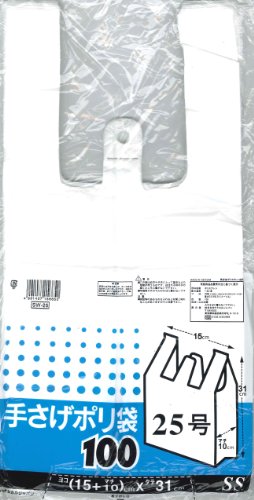 手さげポリ袋 SS 25号 半透明 100枚入 SW-25
