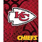 Kansas City Chiefs 50in x 60in Tattoo Style Royal Plush Raschel Throw Blanket