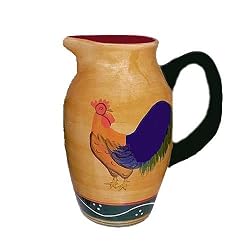 Classic Rooster Collection Deluxe Ceramic Hand-Painted Water Pitcher