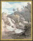 Produkt-Bild: Bild mit Rahmen: Francis Towne, The Waterfall at Cudleigh Rocks, South, 56 x 71 - Holz Corum S: Gold