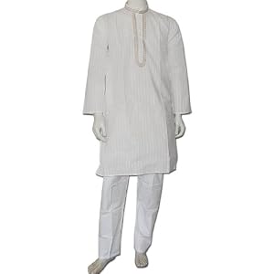 Buy Anniversary Gifts for Him Men Cotton Embroidered Kurta Pajama Size M Chest :38 (gkp600) by ShalinCraft