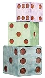CBK Ltd 6-1/4-Inch Square Capiz Dice-Style Table Decor, Set of 3