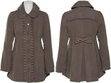 JOLT Vintage Inspired Pleat Trim Coat W/ Pockets [T946GV5E], CS Cashmere