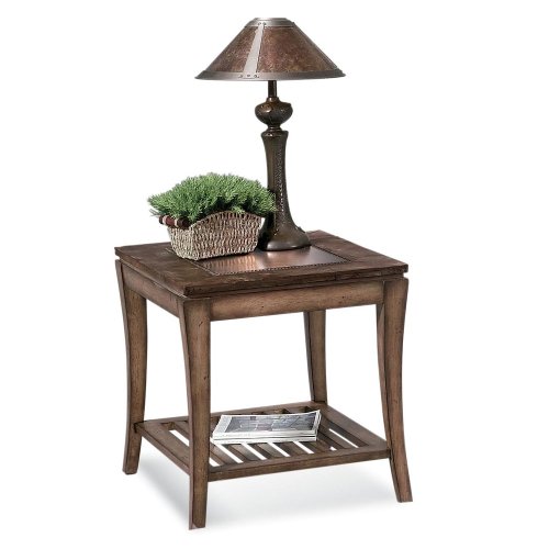 Rectangular End Table w Curved Legs in Copper Finish Sun Valley