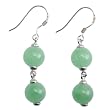 Sterling Silver Jade Sphere Dangle Earrings