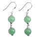 EXP Sterling Silver Jade Sphere Dangle Earrings