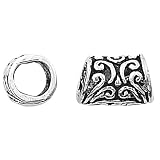 Sterling Silver Long Filigree Tube Bead - Fits Pandora - 11.7mm