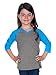 Kavio! Little Girls 3-6X Sheer Jersey Contrast V Neck Raglan 3/4 Sleeve