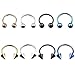 16pcs 18g Ball Spike Horseshoe Ring Lip Tragus Belly Nipple Eyebrow Ring Circular Barbell (16 Pieces 18 Gauge-5/16