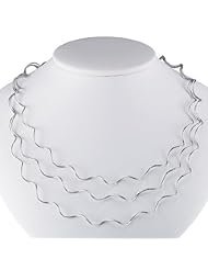 Sterling Silver Three Strand Wavy Cable Necklace - 20 Inches