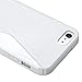 eForCity® TPU Rubber Skin Case Cover compatible with Apple® iPhone® 5 / 5S, White S Shape