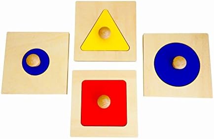 Single Shape Montessori Peg Puzzle Gift Set by Maria and Me--Great for Developing Fine-Motor Skills and Concentration