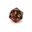 Chessex Gemini Opaque Black-Red with gold d20 Dice
