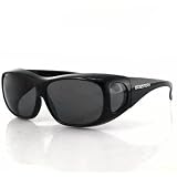 Bobster Condor Fitover Sunglasses,Black Frame/Smoked Lens,one size