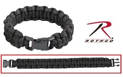 Para-Cord Survival Bracelet "Black" 8 Inch
