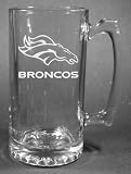 NFL Denver Broncos Laser Etched 27oz Glass Beer Mug