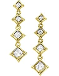 Pair of 18K Yellow Gold Diamond Journey Earrings - 0.70 Ct. -- LIFETIME WARRANTY