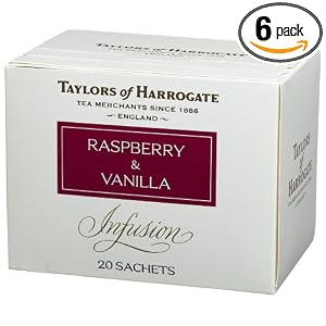 Taylors of Harrogate, Raspberry and Vanilla Infusion, 20-Count Wrapped Tea Bags (Pack of 6) $15.38