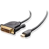Cable Matters&reg; Gold Plated Mini DisplayPort (Thunderbolt&trade; Port Compatible) to DVI Cable in Black 6 Feet