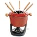Kitchen & Housewares : Norpro 10 Piece Cast Iron Fondue Set, Red