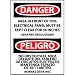 Bilingual Vinyl Sign - Danger Area In Front Of This Electrical Panel Kept Clear