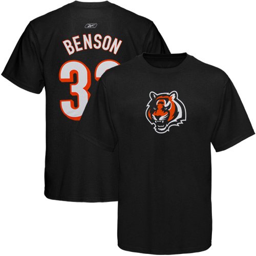 Reebok Cincinnati Bengals #32 Cedric Benson Black Scrimmage Gear T-shirt (Small)