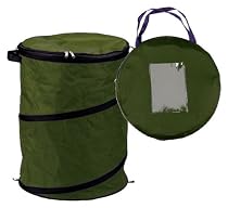 Extra-Rugged Large Collapsible Leaf Bag w/Zippered Lid (Green)
