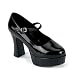 Women's WIDE WIDTH SHOES 4 Inch Sexy Black Patent Mary Jane Platform Shoe