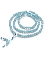 Honeystore Girls White Crystal Aquamarine Stretch Bracelet Colpr Blue White