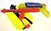 Pump action water gun with back pack water tank