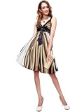 Ever Pretty V-neck Striped Ribbon Bow Empire Line Cocktail Dress 27181