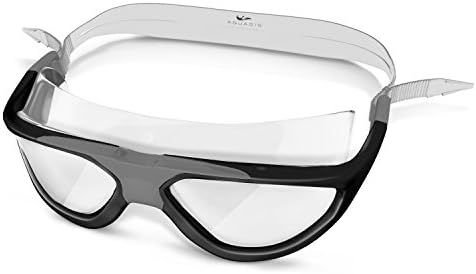 Aquadis Swimming Goggles with High-Quality, Anti-Fog and Scratch-Resistant Lenses for Women and Men - Best Professional Goggles for Indoor, Open Water Swimming and Triathlons with a Quick Adjust Buckle System for Adults - Most Comfortable Swim Goggles with UV Protective Lenses and 180 Degree Wide-Angle Visibility - Comes with Luxury Hard Case - Lifetime Free Replacement Guarantee (White/Red, Gray)