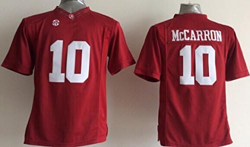 EVEBEST NCAA Alabama Crimson Tide NO.10 McCarron Men's Jersey NCAA Red Men's Alabama Crimson Football Jersey