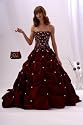 Brautkleid Ballkleid mit Schleppe, bordeaux
