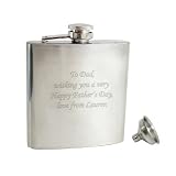 Personalised 6oz Hip Flask YOUR MESSAGE ENGRAVED FREE, Birthday, Wedding, Anniversary Gift