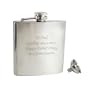 Personalised 6oz Hip Flask YOUR MESSAGE ENGRAVED FREE, Birthday, Wedding, Anniversary Gift