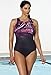 Aquabelle Women's Black Plum High-Neck Swimsuit